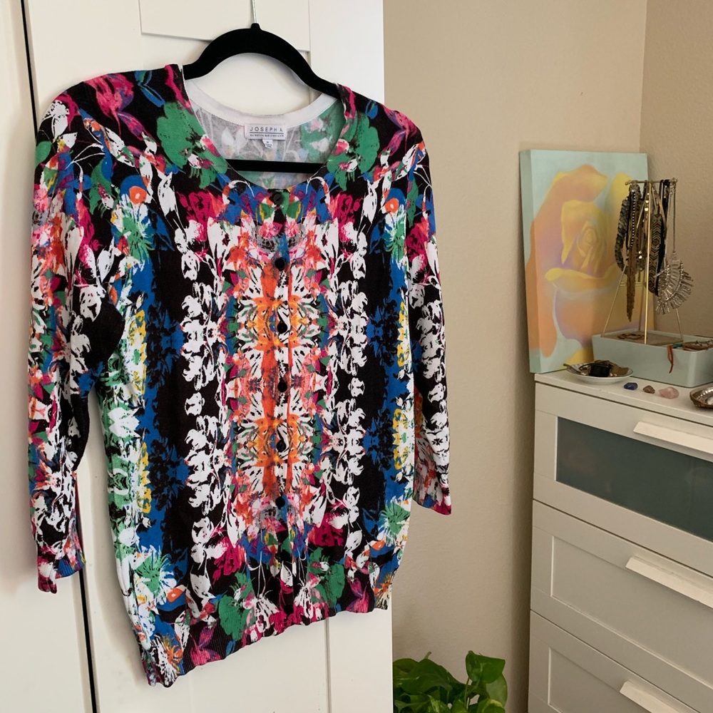 JOSEPH A 🌈psychedelic floral super fun cardigan